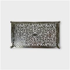 Olivia Riegel Windsor Silver Tone Jeweled Tray Guest Towel / Napkin
